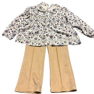 NWT Joie Kids Girls Size 5T Floral Long Sleeve Shirt Pants Corduroy Floral